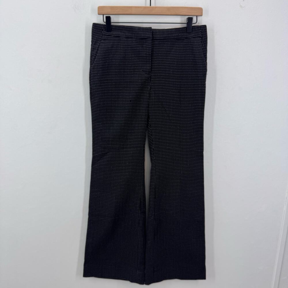 NWT CHICO'S Black Polka Dot Pants Textured Dot Trouser Pants Boot Cut Size 0P/4P